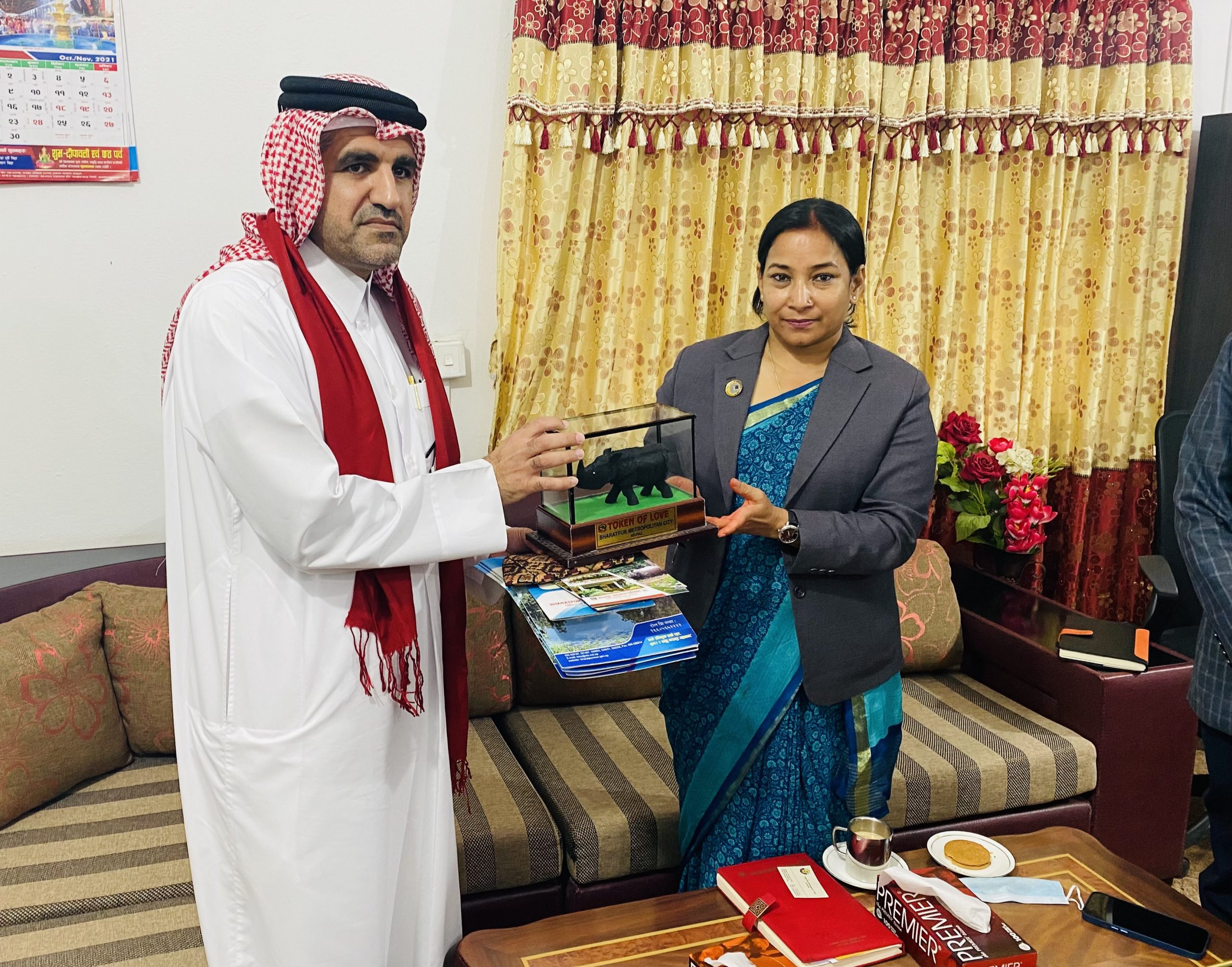 भरतपुरकी मेयर र कतारी राजदूतबीच भेटवार्ता,चितवनको विकास बारे जिज्ञासा