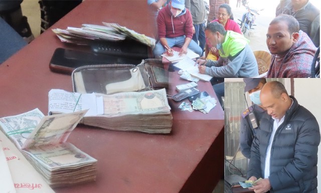 चितवनमा अख्तियारको छापाः चनौली मालपोतका प्रमुख र वडा कार्यालयका अमिन लाखौं घुस लिँदैगर्दा प’क्राउ