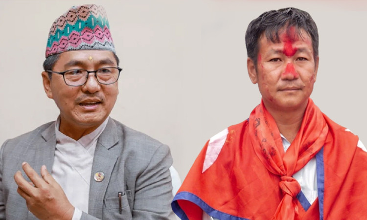 अध्यक्ष लिङ्देनले घरमै पुगेर दिए नवनिर्वाचित मेयर साम्पाङलाई बधाई