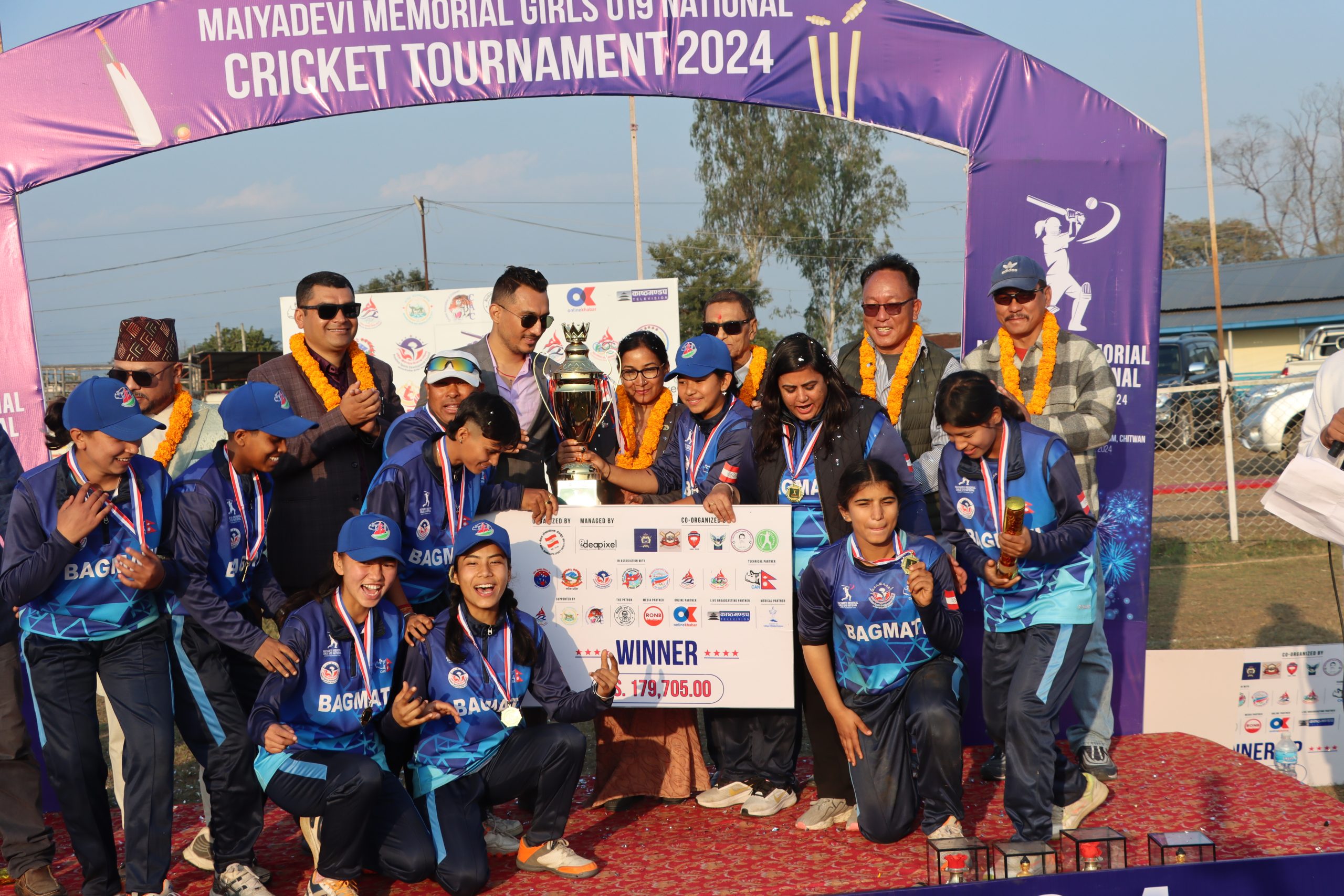 बागमती बन्यो मैयाँँदेवी स्मृति यू १९ महिला क्रिकेट च्याम्पियन