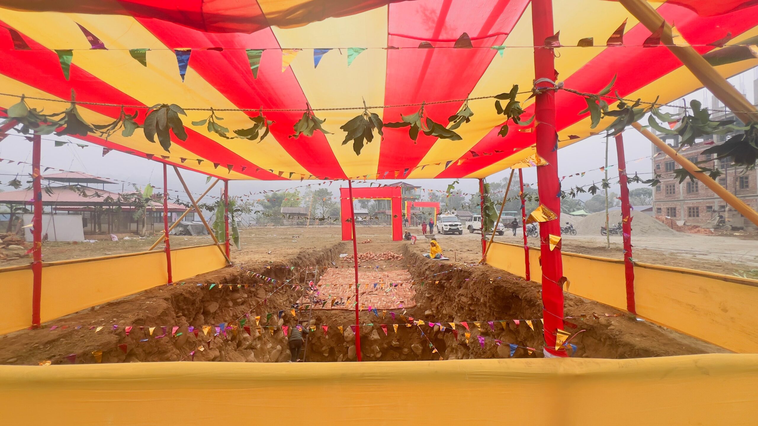 देवघाट दिव्यधाम शिलन्यासको पन्च दिवसीय अनुष्ठान :  सर्व विघ्न विनाशक यज्ञ सम्पन्न