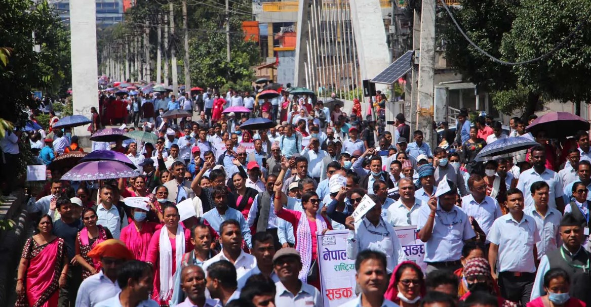 शिक्षकको २२ औं दिनको आन्दोलन आज पनि, भोलीको परिक्षा बहिस्कार गर्ने