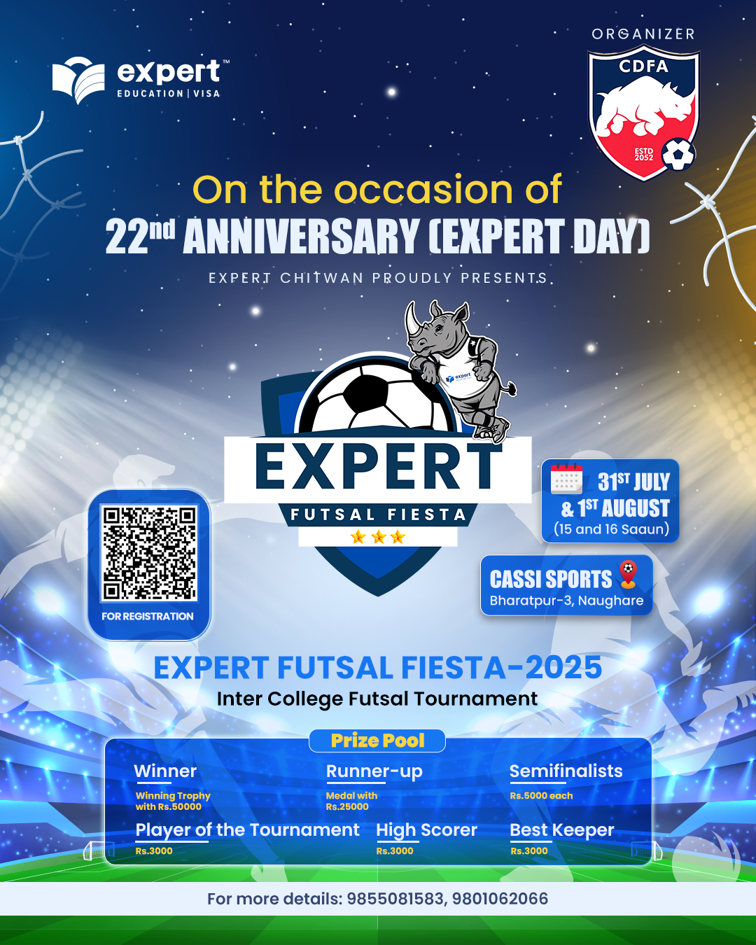 ५० हजार पुरस्कार राशीको एक्सपर्ट फुटसल फेस्टा १५ र १६ गते