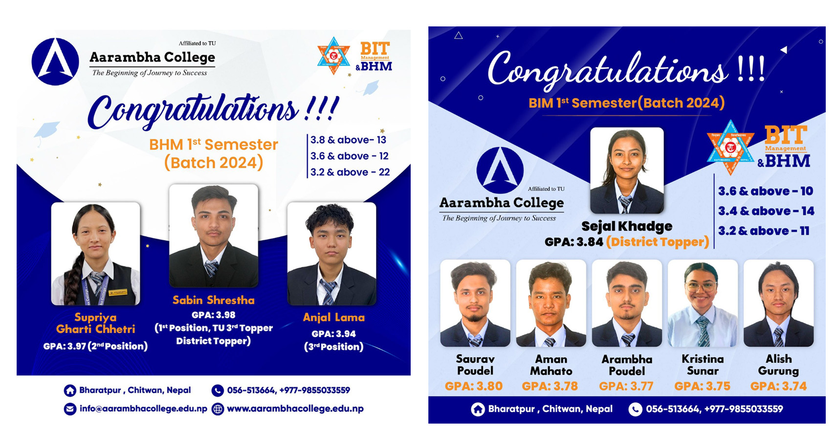 आरम्भ कलेजको यात्रा : चितवन प्रथम हुँदै गोल्डमेडलतिर